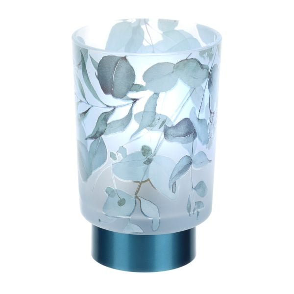 Lampada floreale in vetro Botanic blu Hervit