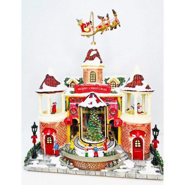 Castello natalizio con Babbo Natale sonoro e luminoso del mondo dei carillon