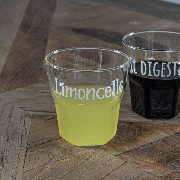 Set 4 bicchierini per limoncello in vetro trasparente Simple Day