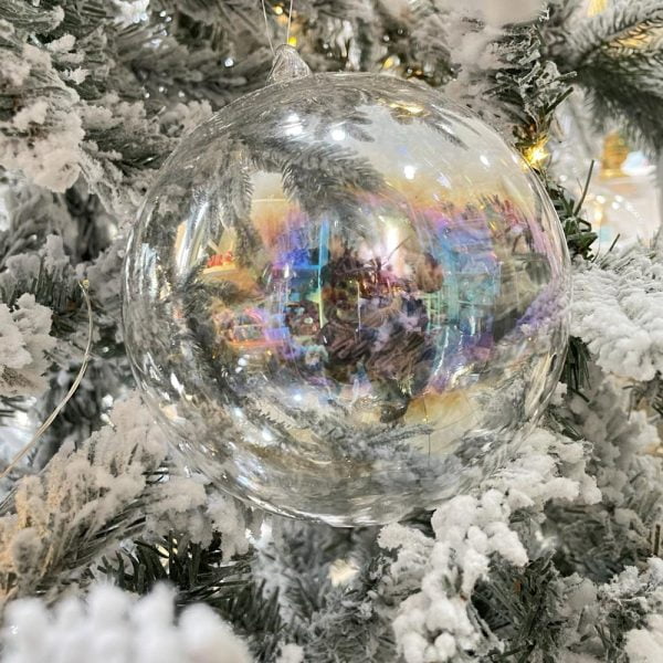 Sfera natalizia in cristallo trasparente Hervit