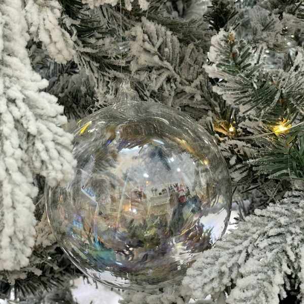 Sfera natalizia in cristallo trasparente Hervit